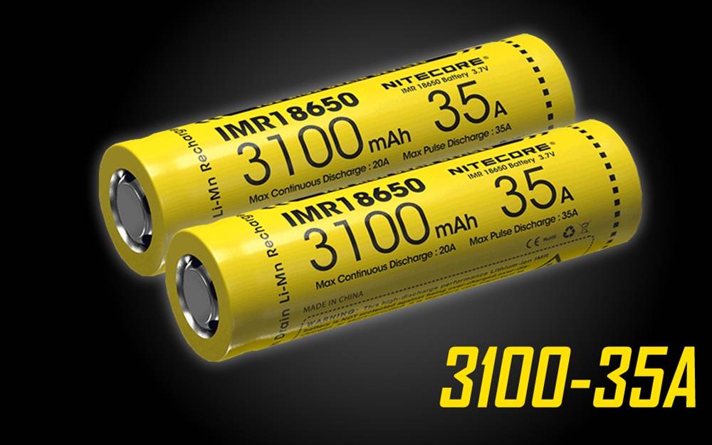 Nitecore IMR 3100 mAh 35A 18650 Rechargeable Batteries for ...